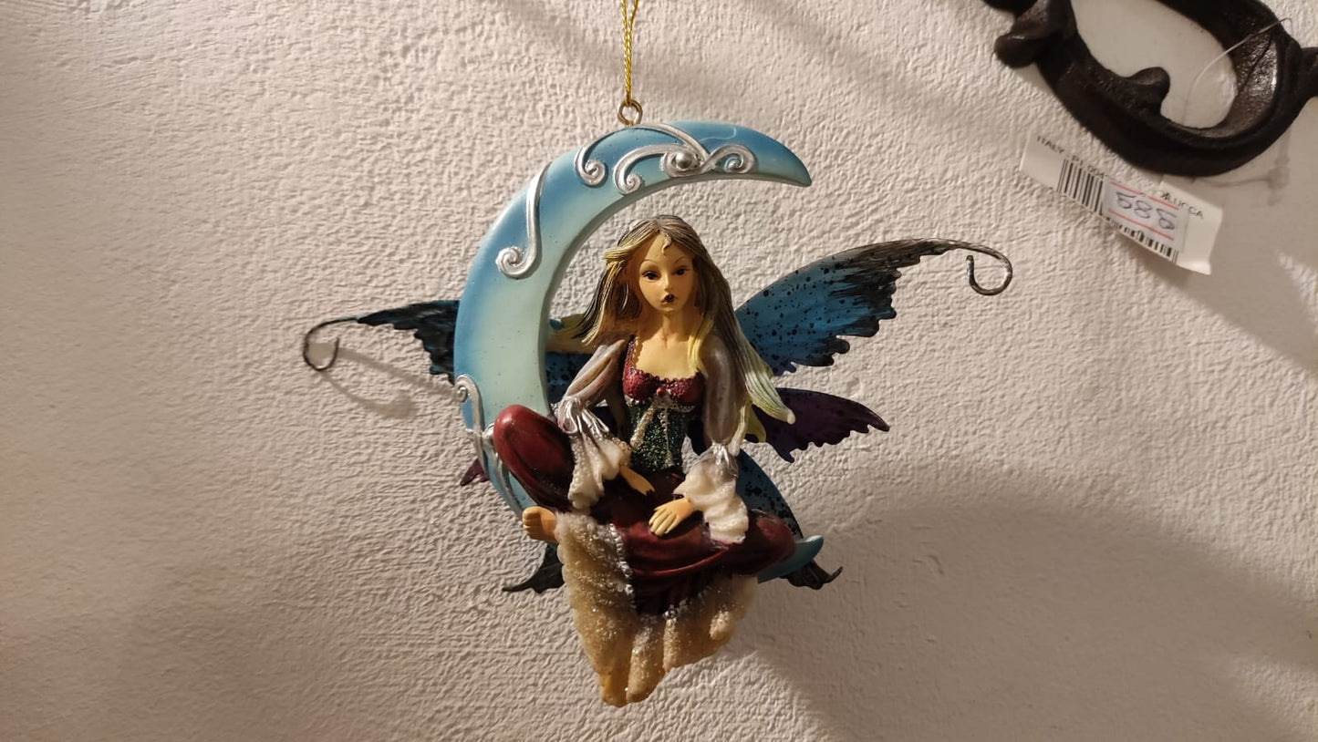 FATINA SU LUNA DA APPENDERE ROSSA