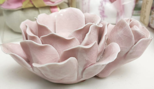 PORTA CANDELA TEALIGHT FORMA ROSA - COLORE ROSA