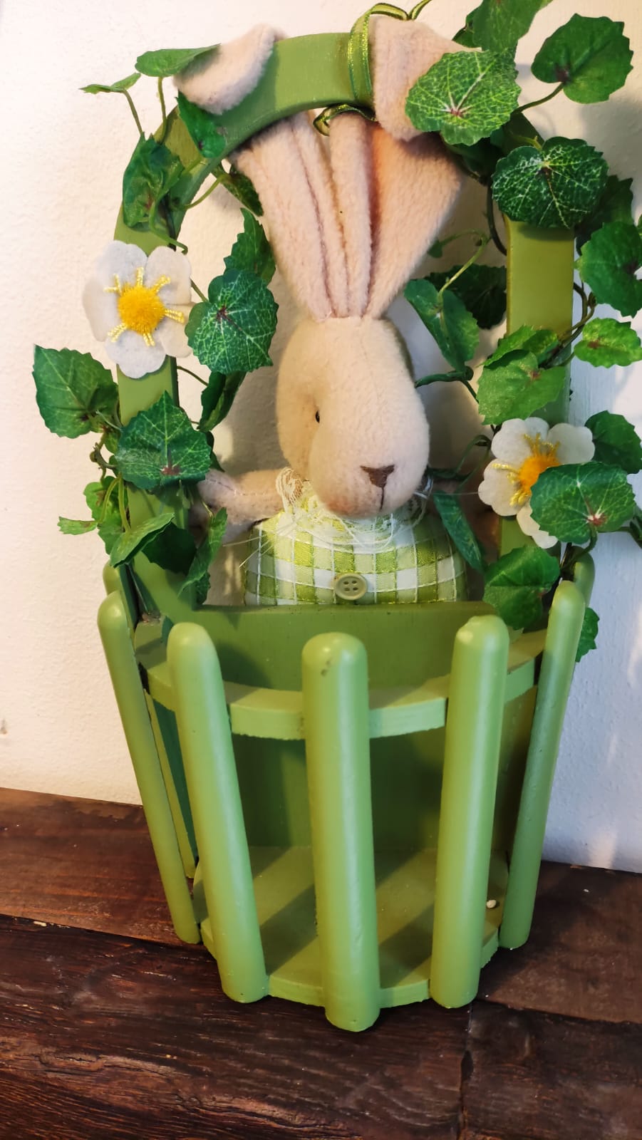 DECORAZIONE PASQUA CONIGLIO CON UOVA CESTINO