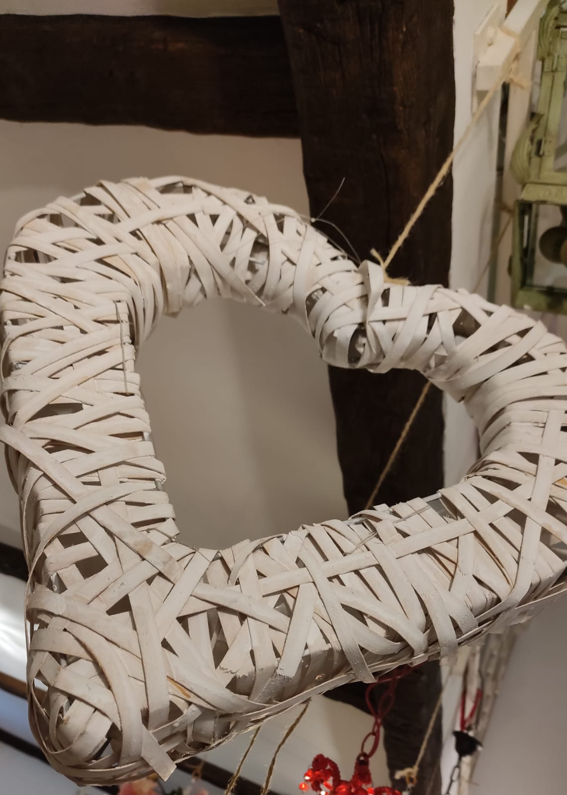 CUORE VIMINI PORTA PIANTE GRANDE DA APPENDERE