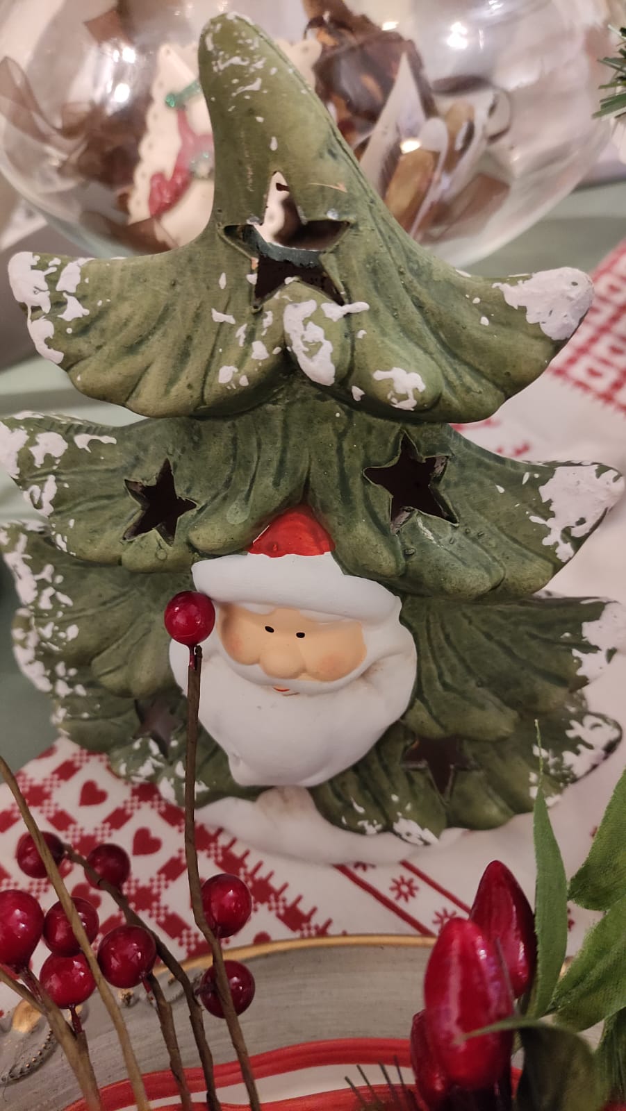 PORTA TEALIGHT FORMA DI ALBERO DI NATALE