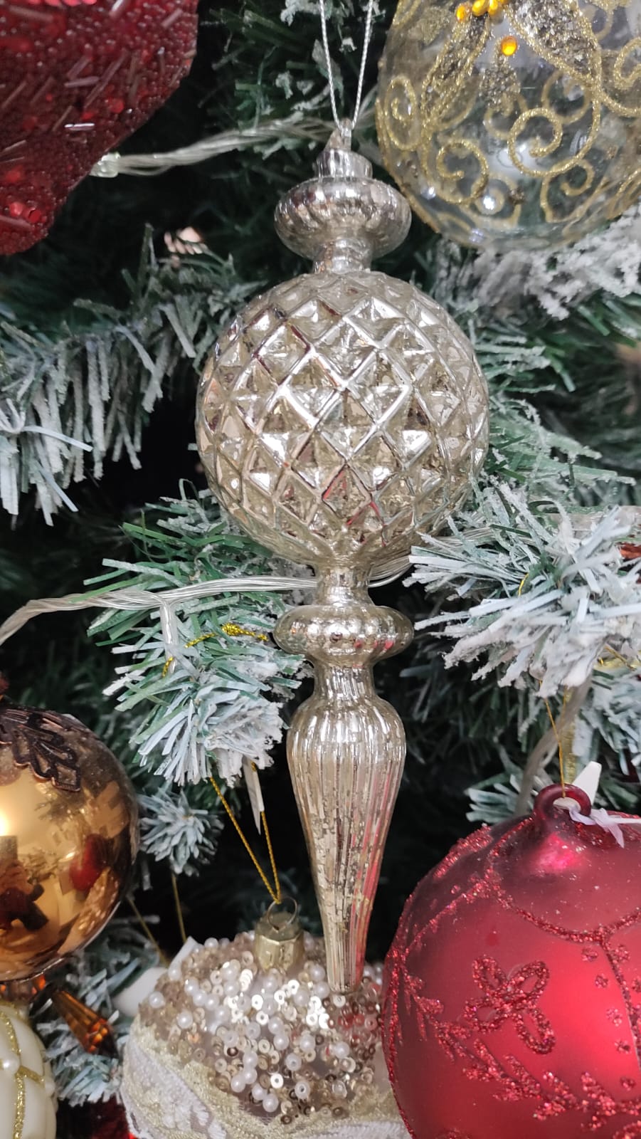 DECORAZIONE ARGENTO PER ALBERO DI NATALE