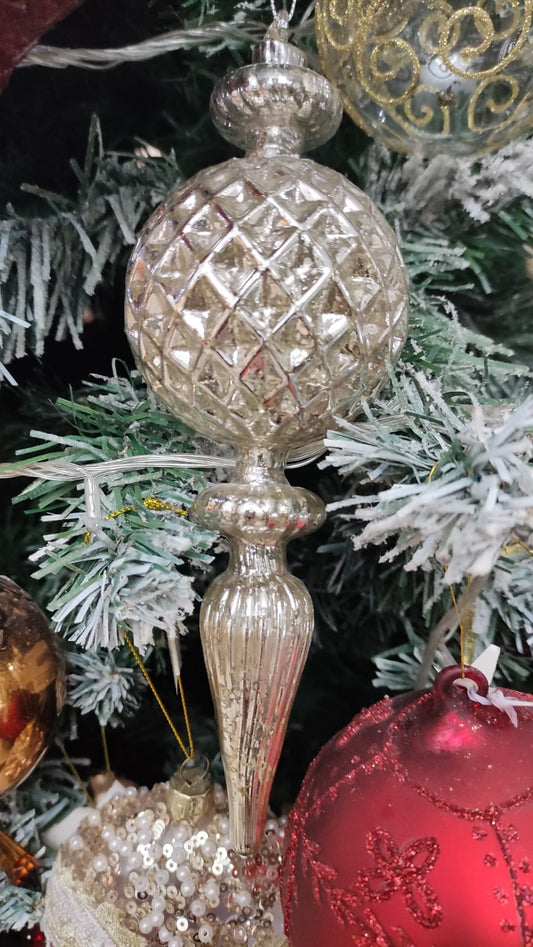 DECORAZIONE ARGENTO PER ALBERO DI NATALE