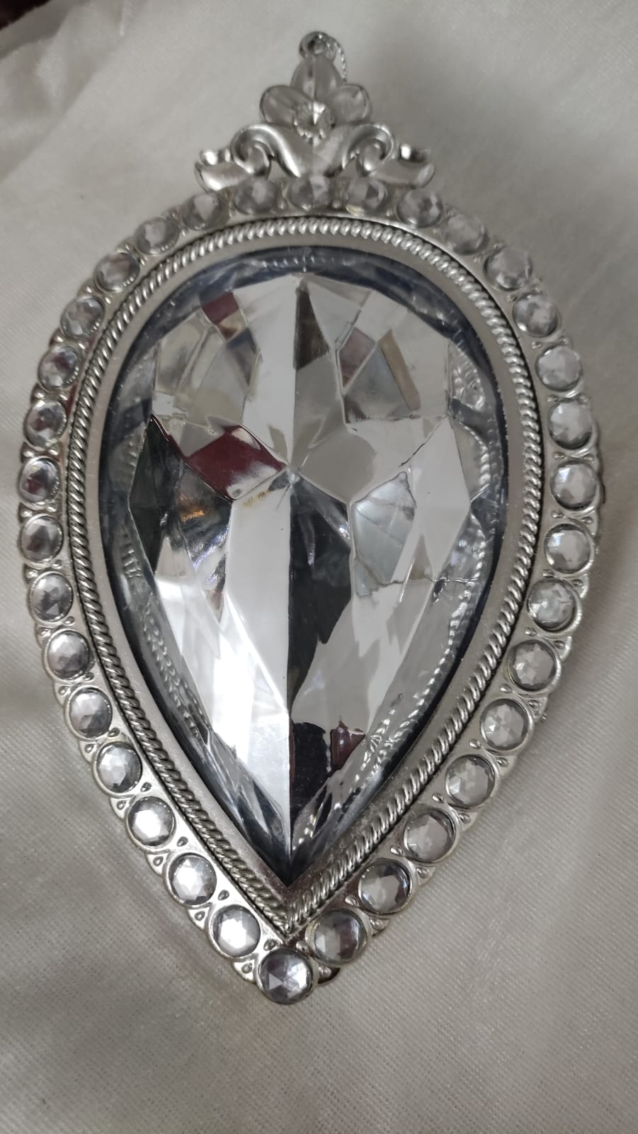 DECORAZIONE MEDAGLIONE NATALIZIA ARGENTO GOCCIA
