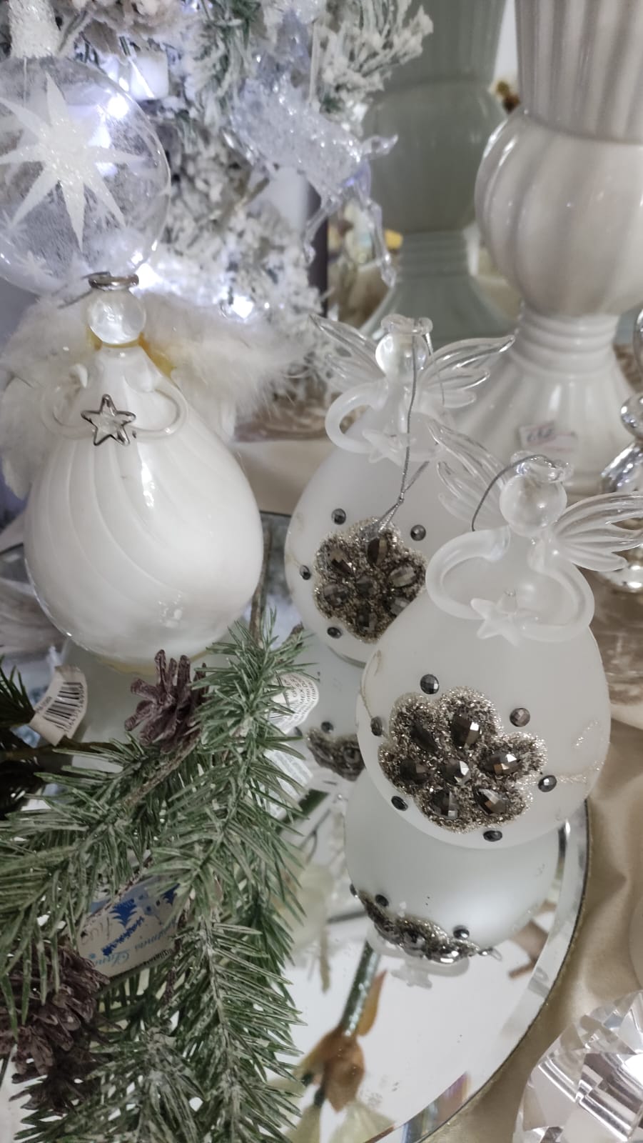 ANGELO DECORAZIONE IN VETRO NATALIZIA