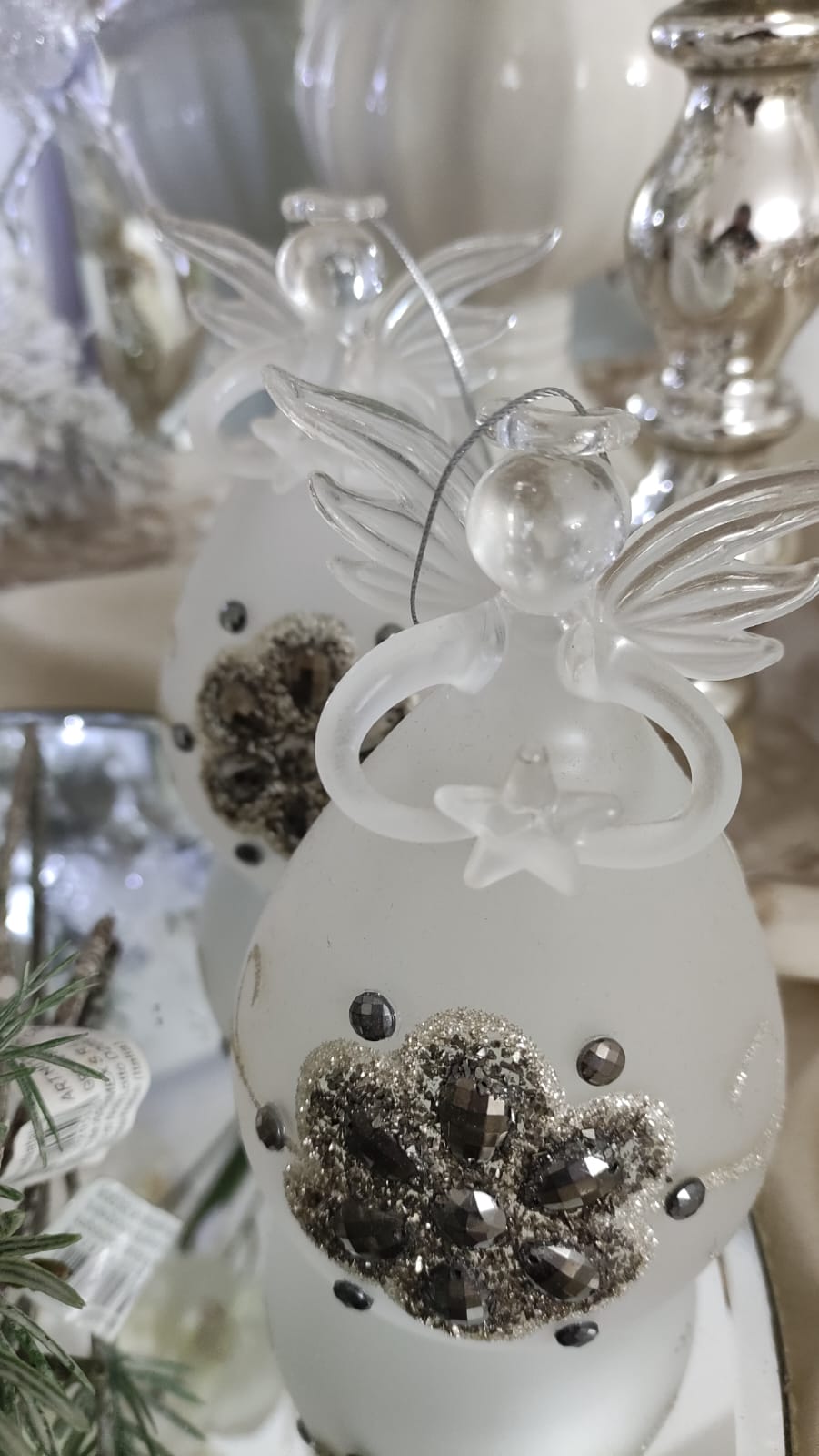 ANGELO DECORAZIONE IN VETRO NATALIZIA