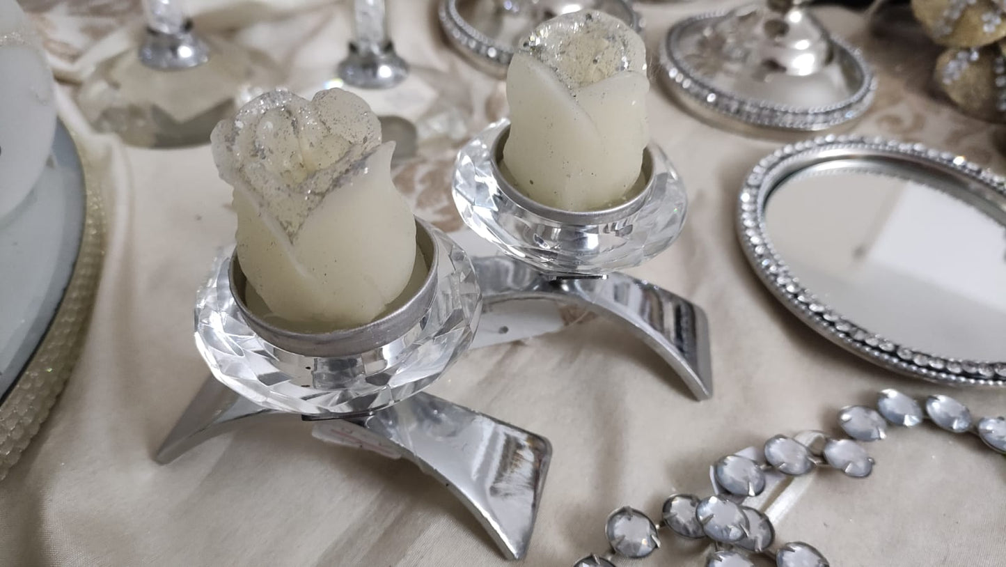 PORTA TEALIGHT ARGENTO