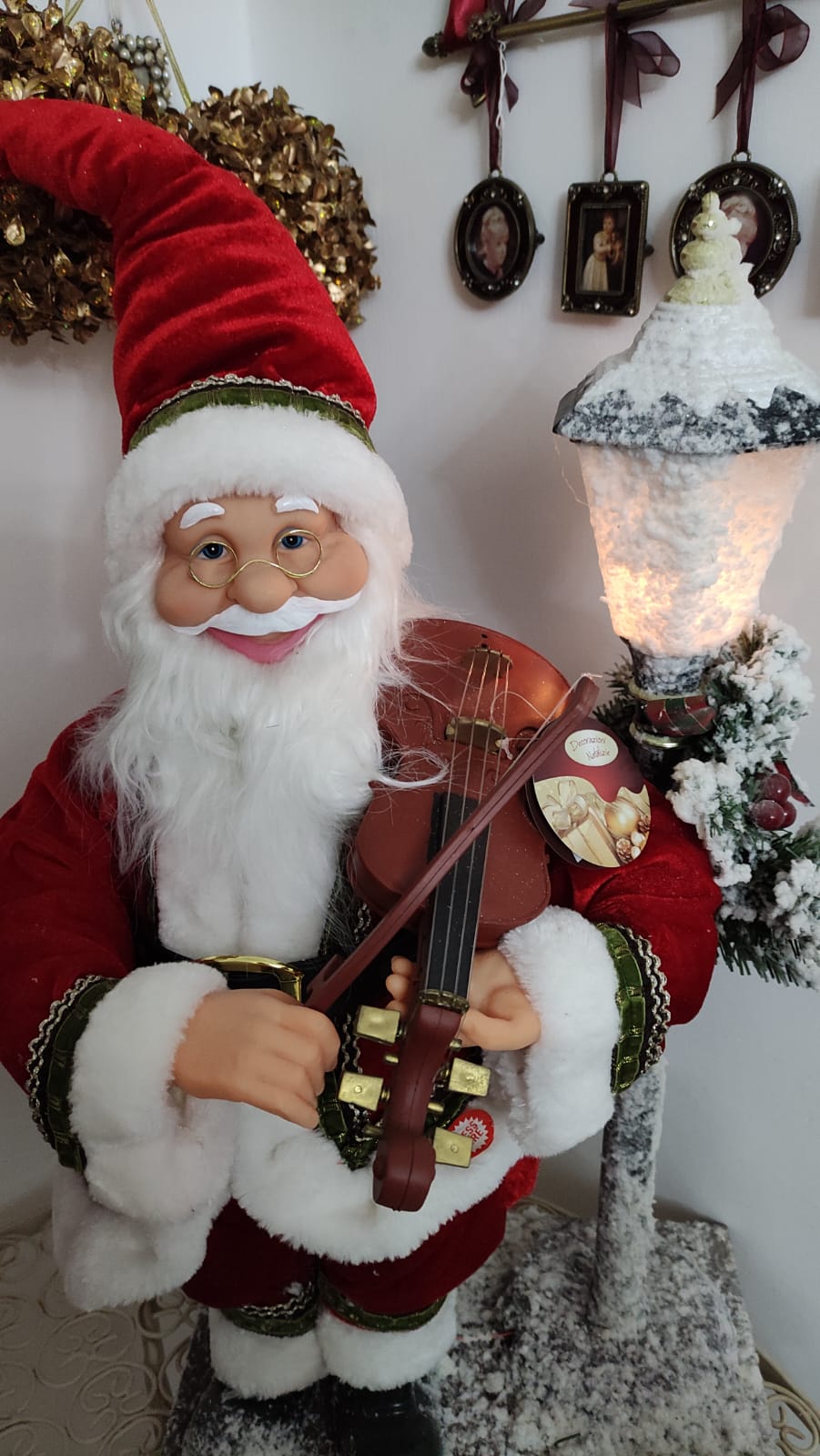 BABBO NATALE COLLEZIONE CON LAMPIONE E MUSICHE
