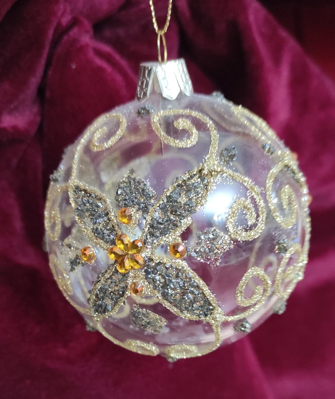 PALLINA DI NATALE VETRO E GLITTER