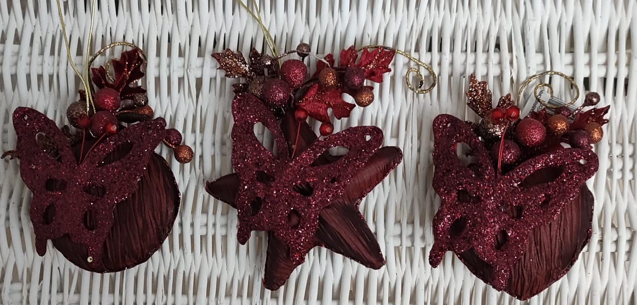 DECORAZIONE PER ALBERO DI NATALE STELLA BORDEAUX