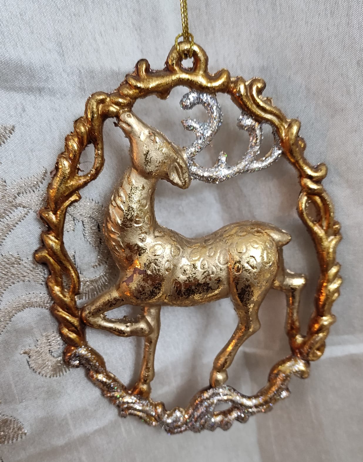 DECORO MEDAGLIONE RENNA ALBERO DI NATALE