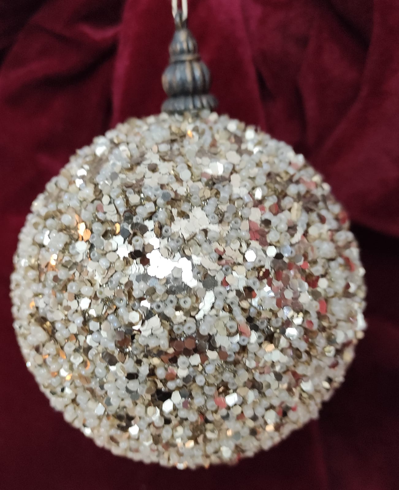 DECORAZIONE GLITTER ORO SFERA ALBERO DI NATALE