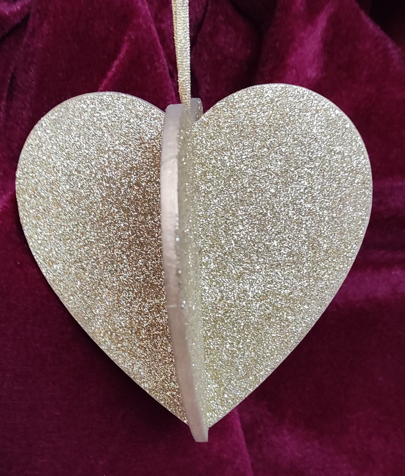 DECORAZIONE LEGNO GLITTER ORO