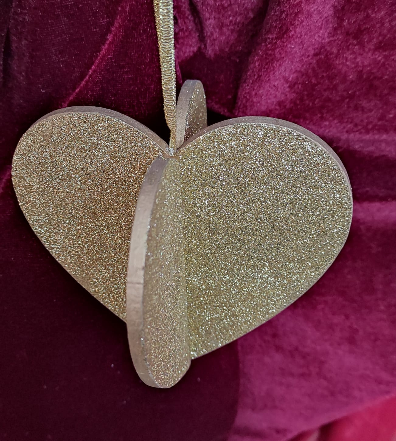 DECORAZIONE LEGNO GLITTER ORO