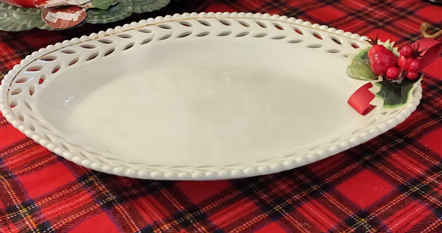 VASSOIO BIANCO CON DECORAZIONE