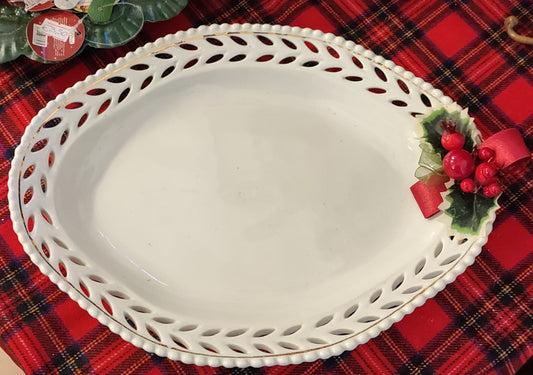 VASSOIO BIANCO CON DECORAZIONE
