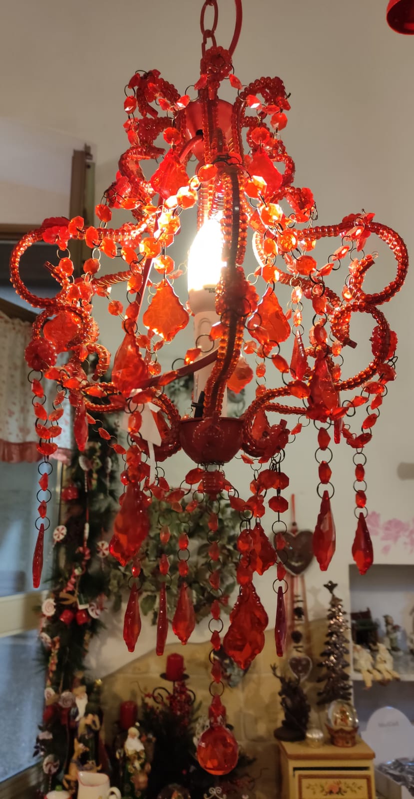 LAMPADARIO UNA LUCE COLORE ROSSO