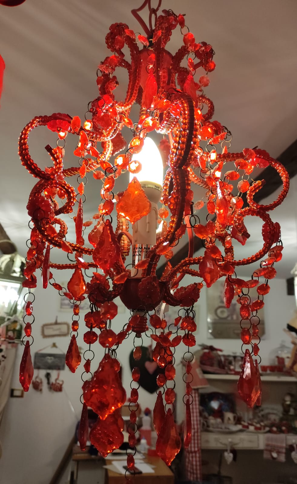 LAMPADARIO UNA LUCE COLORE ROSSO