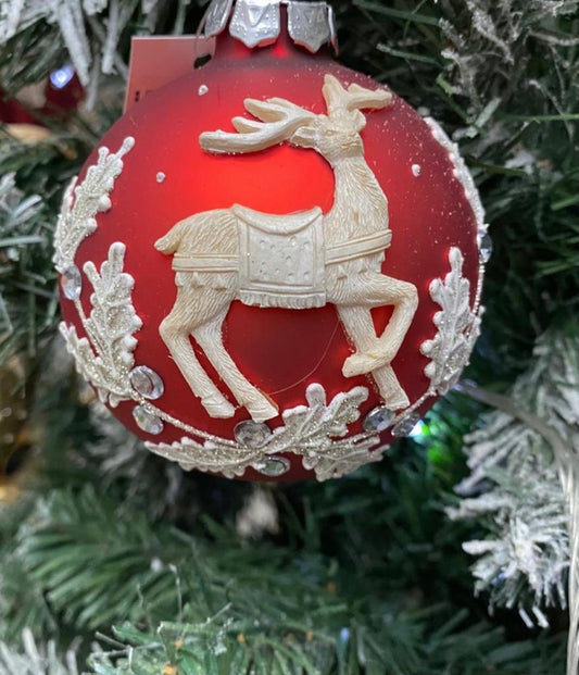 SFERA RENNA DECORAZIONE ALBERO DI NATALE