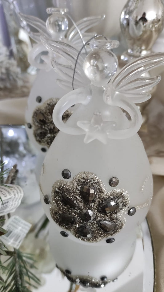ANGELO DECORAZIONE IN VETRO NATALIZIA