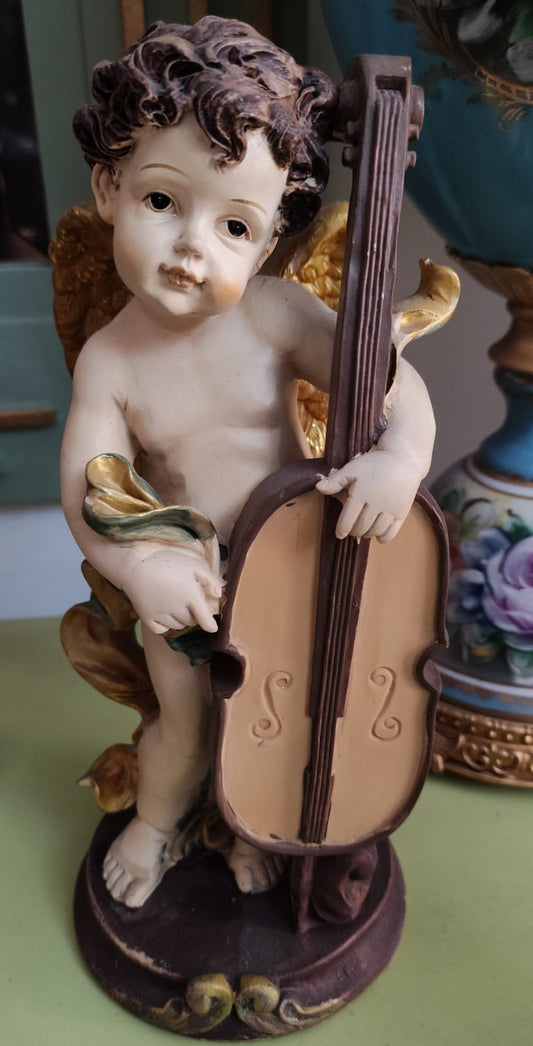 STATUETTA ANGELO CON STRUMENTO MUSICALE