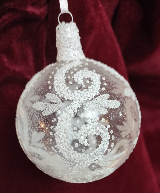 PALLINA DI NATALE BIANCA CON NEVE