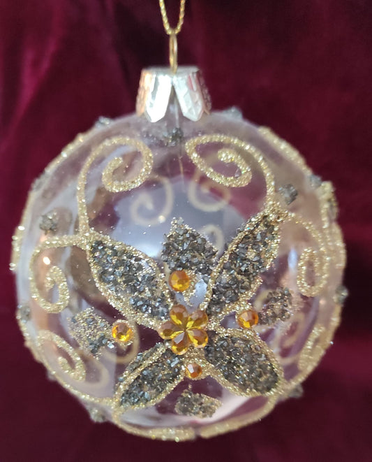 PALLINA DI NATALE VETRO E GLITTER