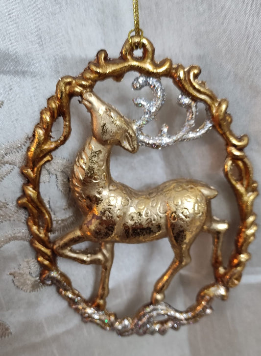DECORO MEDAGLIONE RENNA ALBERO DI NATALE