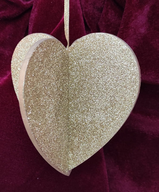 DECORAZIONE LEGNO GLITTER ORO