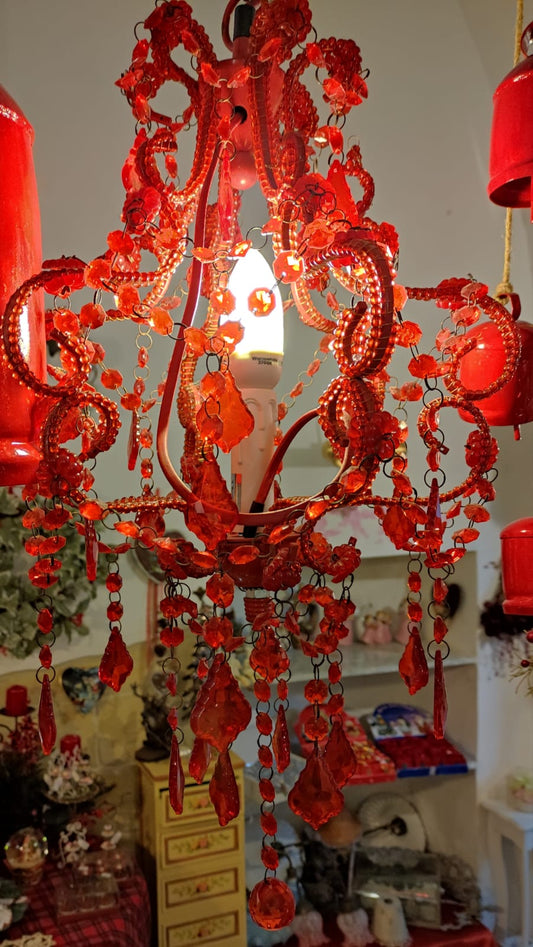 LAMPADARIO UNA LUCE COLORE ROSSO